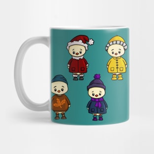 Group of Seasonal Cute Ducks Mug